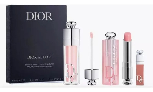 Set De Regalo Dior Addict 3 Piezas Lip Glow Essential 001 Pi