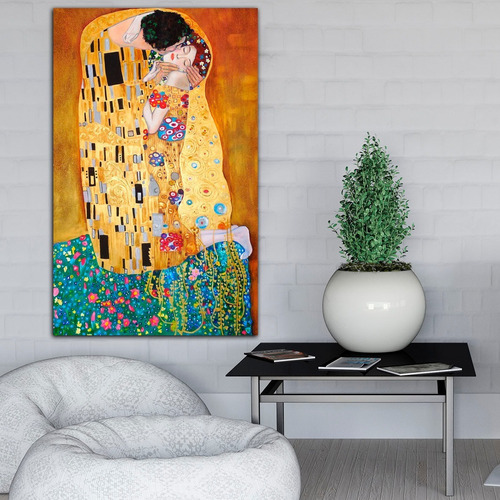 Cuadro Decorativo El Beso De Klimt (80x50 Cm)