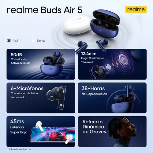Realme Buds Air 5 50db Reducción Ruido Baja Latencia Azul