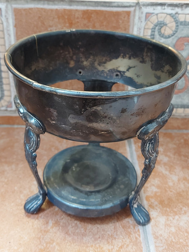 Antiguo Soporte O Base Para Botellas Baño De Plata Dañado (Usado)