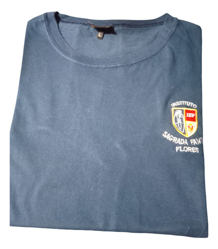 Remera Uniforme Sagrada Familia. Usada. Talle L Azul Lisa L (Usado)