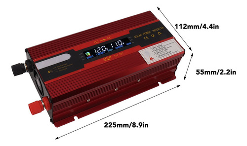 Inversor De Corriente 4000w 12v A110v Convertidor Para Auto