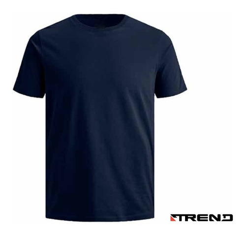 Remera Camiseta Básica Azul Classic 100% Algodón Trend