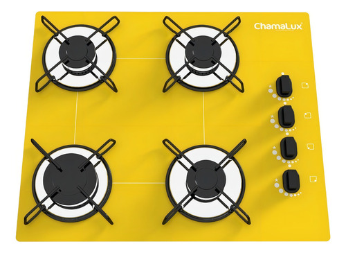 Fogão Cooktop 4 Bocas Ultrachama Amarelo Chamalux ! 110v/220v (bivolt)
