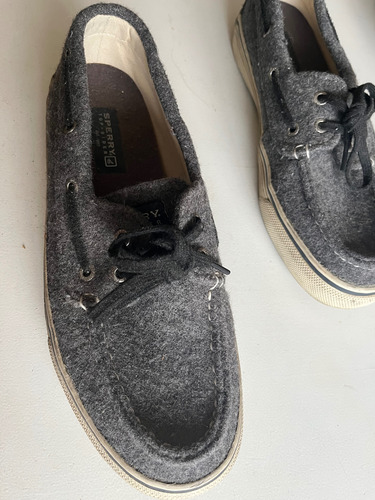Zapatos Náuticos De Fieltro De Lana Gris. T9 1/2 (42) Sperry Gris Oscuro 42 (Usado)