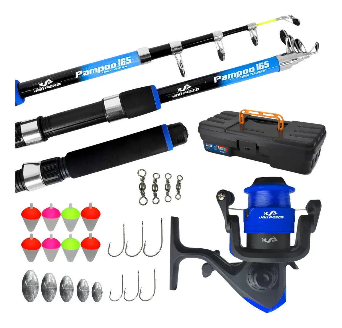 Kit De Pesca Vara + Molinete E Acessorios Completo