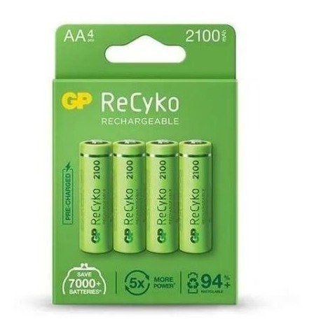 Imagen 2 de 2 de 4 Pilas Aa Recargables Gp 2100mah Eco 1.2v 500 Ciclos