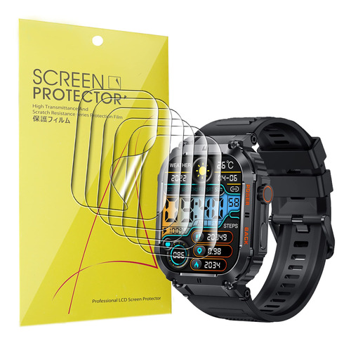 Protector De Pantalla Compatible Con Kaclut Smart Watch, [6 