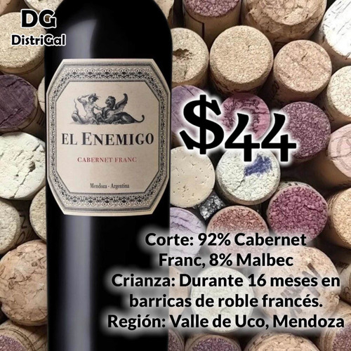 Vino El Enemigo 750 Ml Argentino Malbec O Cabernet Franc