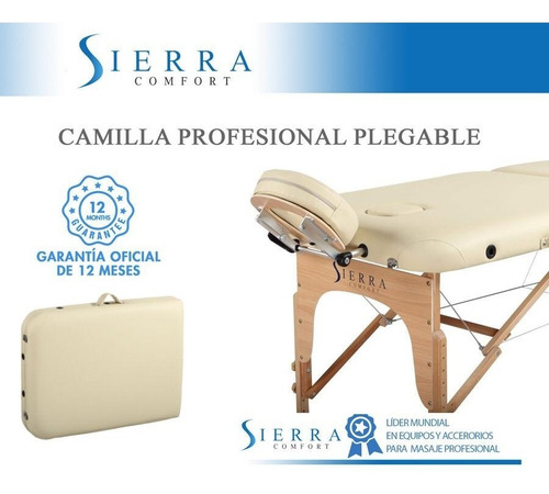 Camilla Plegable Masajes Portatil Madera Apoya Brazos