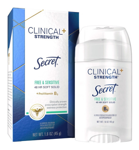 Desodorante Secret Clinical Smooth Solid Hipoalergenico 45gr