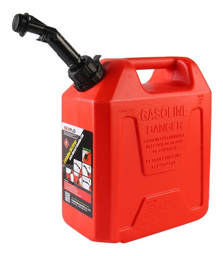 Galón de gasolina de 10 litros con boquilla roja