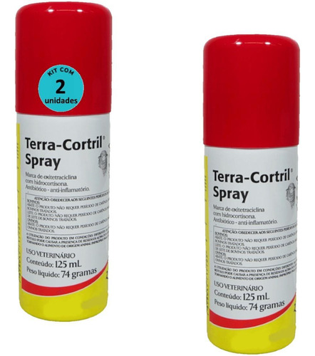 Terra-cortril Spray 125ml Zoetis Kit Com 2