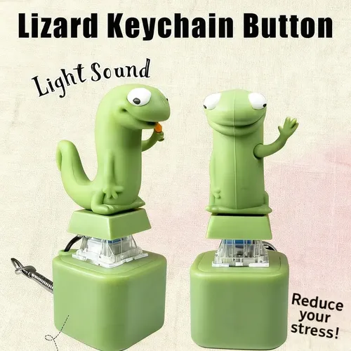 Lizard Real Button Llavero Lizard Button Antiestrés Con Luces Recargable | Meses sin interés