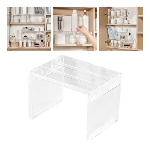 2 Soporte Organizador Transparente Para Baño, Pequeño
