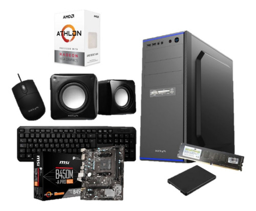 Pc Kelyx Lc727-14 Amd Athlon 3000g Ram 4g Ssd 240gb 