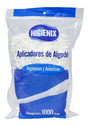 Cotonetes Hisopos Higienix 1000 Piezas Paquete Con 24 Bolsas