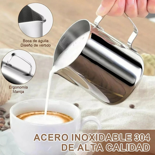Leche Café Latte Nave Taza Jarra Para Espumar Cocina 600ml