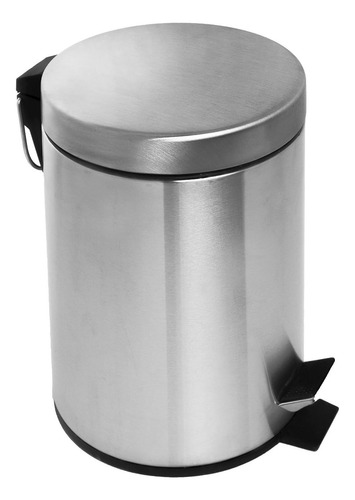 Cesto De Basura De Acero Inoxidable Cepillado Redondo Con Pe
