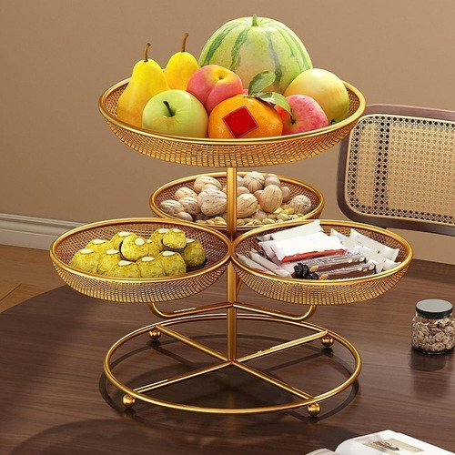 Cesta De Frutas De Múltiples Tirras De Tazón Decorativo De