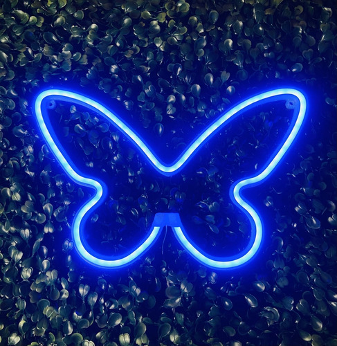 Luminária Parede Borboleta Led Neon Decoração 25 Cm Biv