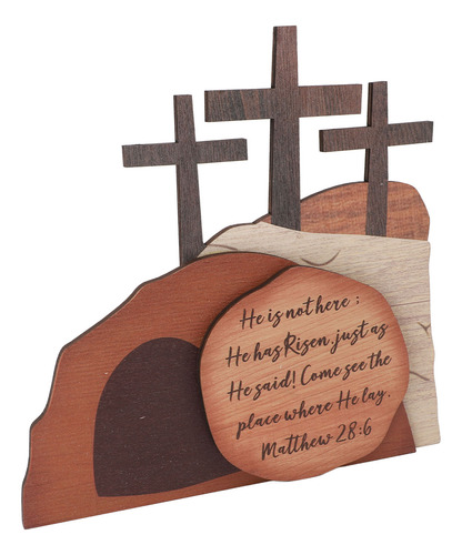 Decoración De Madera Con Escena De Resurrección De Pascua