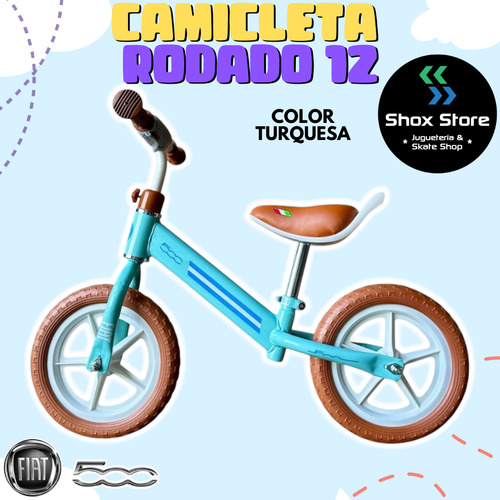 Camicleta Fiat 500 Bicicleta Sin Pedales Rodado 12 Infantil