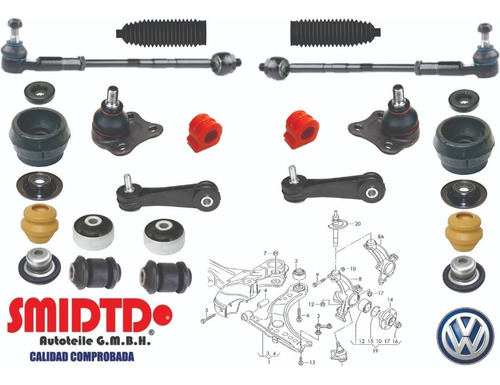 Kit Suspension Bases Rotulas Bieletas Buje Vw Jetta A4 99-08