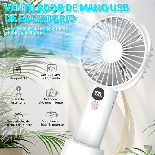 Ventilador De Mano Recargable Portátil Plegable Para Uso