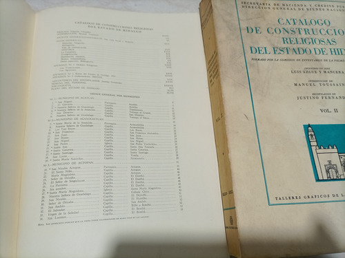 Catálogo De Construcciones Religiosas Del Estado Hidalgo (Usado)