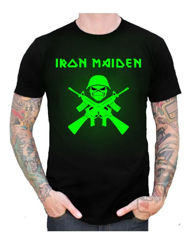 Remera Brilla En La Oscuridad Iron Maiden - Rock