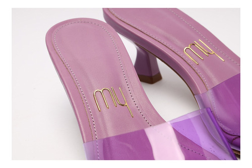 Imagem 7 de 7 de Sandália Feminina Mule Salto Fino Tira Vinil - My Shoes
