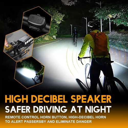 Luz Para Bicicleta 8000 Lúmenes Impermeable 8 Led Recargable