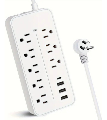 Js Filtro De Linha De 8 Bits Com 24 Furos E 3 Portas Usb