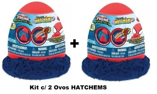 Kit C/ 2 Ovo Hatchems Mashems Homem Aranha Spider Man Surpes