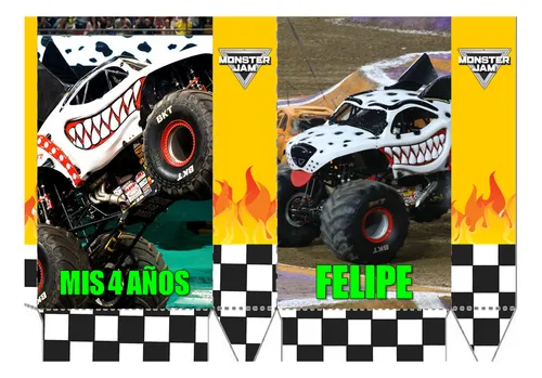 2 Libros Para Colorear Personalizado Monster Jam Megalodon