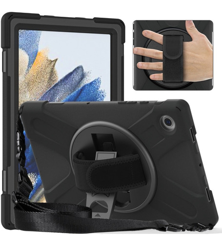 Funda Rudo + Correa Para Galaxy Tab A8 10.5 X200 Negro (tk)