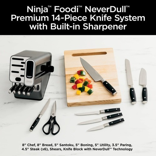 Ninja Neverdull K32014 Juego Cuchillos + Afilador 14 Piezas