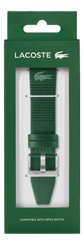 Correa Lacoste Croc Leather Compatible Apple Watch Unisex Color Verde Talla 42mm-44mm