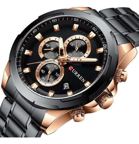 Curren 8354 Masculino Pulseira De Aço Quartzo Relógio De P