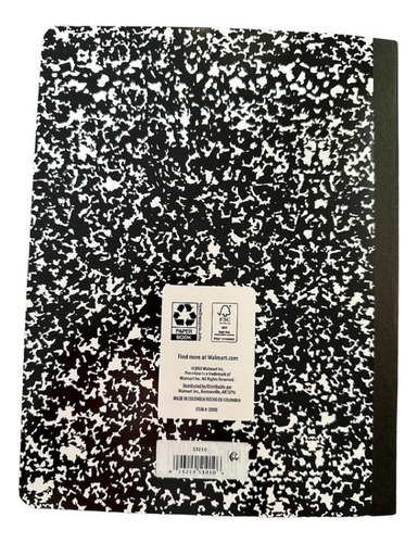 Pen+gear Composition Notebook Preto-caderno Americano 80fls