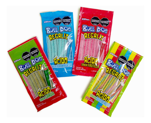 Caramelos Regaliz Ácidos Bull Dog X8 - Delipop 