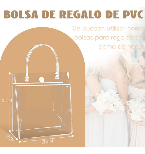 - 50 Pzs Bolsas De Regalo Pvc Transparente Con Asa Y Botones