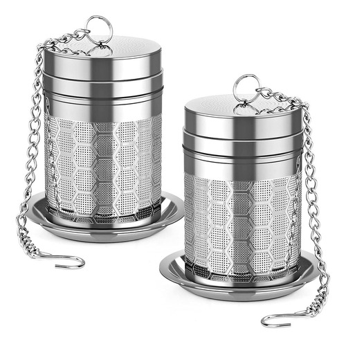 ( Infusor De Té Suelto, Juego De Dos Coladores De Acero