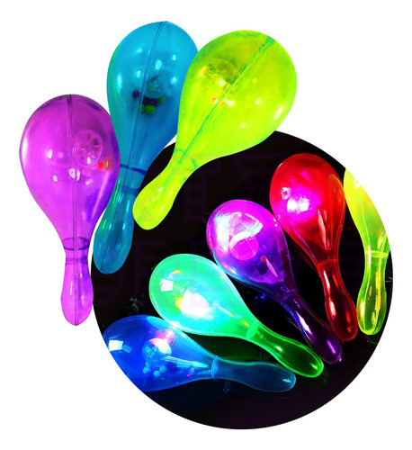 Maracas Luminosas Led Multicolor Cotillon Luminoso X10