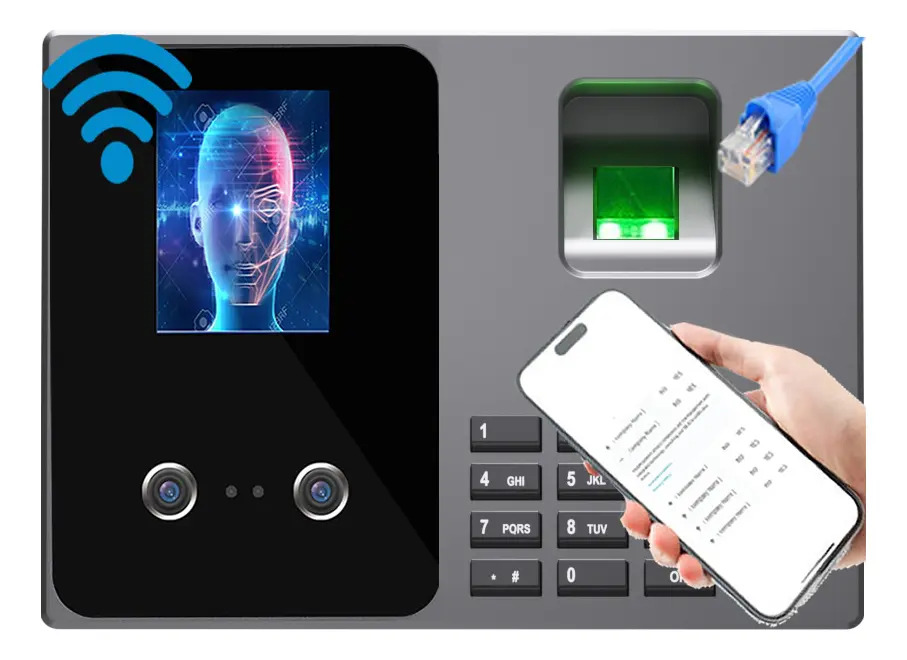 Reloj Checador Dongwei Facial Huella Palma WiFi USB 1000 Rostros
