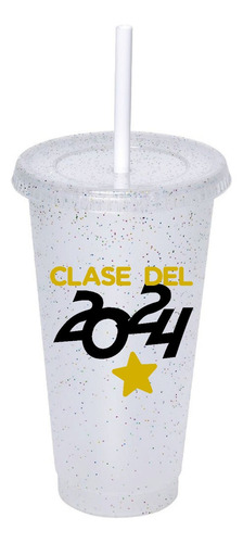 12 Vasos Personalizados Clase Del 2024 Artículo Fiesta Color Transparente