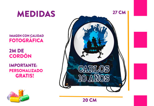 Recuerdos Morralitos El Castillo Vagabundo Personalizado 50u