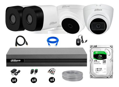 Cámaras Seguridad Kit 4 Dahua Full Hd 1tb 1 Cámara C/a P2p