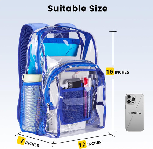 Mochila Vorspack Transparent Pvc Resistant Aj